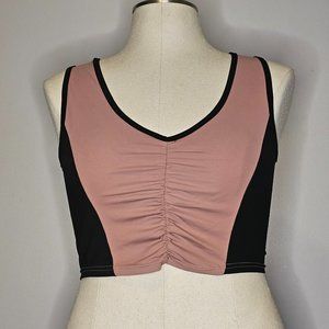 COPY - Two color spandex athletic tank with cinched front